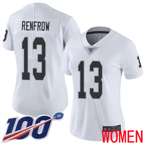 Oakland Raiders Limited White Women Hunter Renfrow Road Jersey NFL Football #13 100th Season Jersey->youth nfl jersey->Youth Jersey